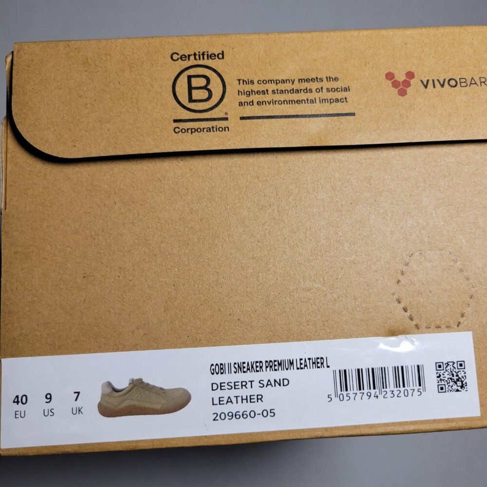 Vivobarefoot Womens Gobi II Premium Leather Sneaker in Desert Sand - Picture 5 of 12